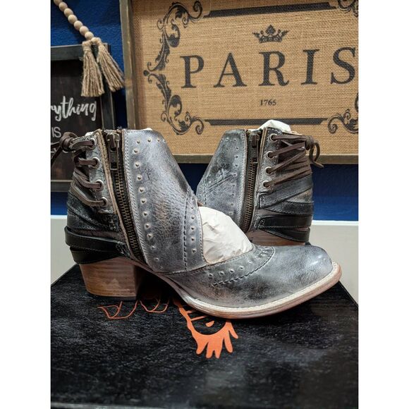 Freebird by Steven Desert Ice Multi Women's 8 Booties Buckles NIB Boho Western - Picture 9 of 14